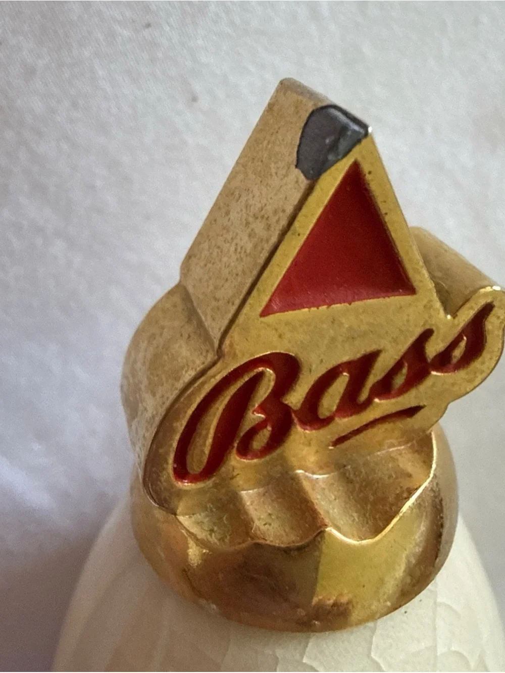 Bass Ceramic Tap Handle in Cream, Black & Red - Bass has some wear